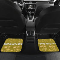 Yellow Hawaii Palm Tree Hibiscus Car Mats Fantasy Summer Vibe LT01 Set 2pcs - Back Yellow - Polynesian Pride