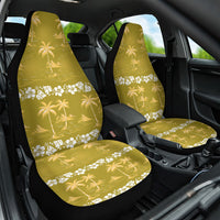 Yellow Hawaii Palm Tree Hibiscus Car Seat Cover Fantasy Summer Vibe LT01 One Size Yellow - Polynesian Pride