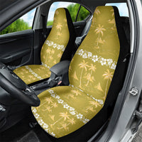 Yellow Hawaii Palm Tree Hibiscus Car Seat Cover Fantasy Summer Vibe LT01 - Polynesian Pride