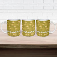Yellow Hawaii Palm Tree Hibiscus Ceramic Mug Fantasy Summer Vibe LT01 - Polynesian Pride