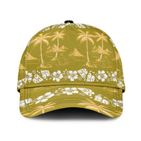 Yellow Hawaii Palm Tree Hibiscus Classic Cap Fantasy Summer Vibe LT01 Universal Fit Yellow - Polynesian Pride