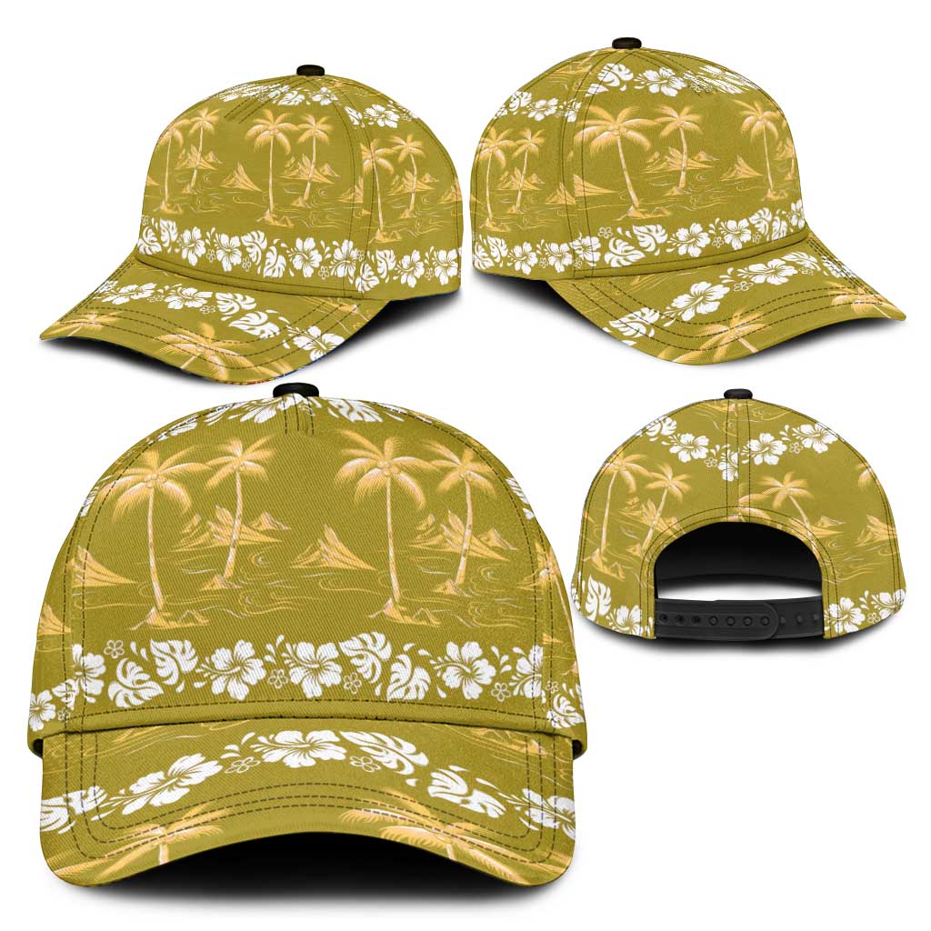 Yellow Hawaii Palm Tree Hibiscus Classic Cap Fantasy Summer Vibe LT01 - Polynesian Pride
