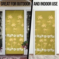 Yellow Hawaii Palm Tree Hibiscus Door Cover Fantasy Summer Vibe LT01 - Polynesian Pride