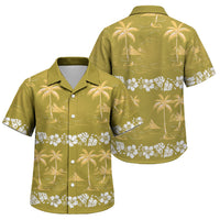 Yellow Hawaii Palm Tree Hibiscus Family Matching Tank Maxi Dress and Hawaiian Shirt Fantasy Summer Vibe LT01 Son's Shirt Yellow - Polynesian Pride