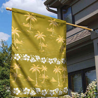 Yellow Hawaii Palm Tree Hibiscus Garden Flag Fantasy Summer Vibe LT01 - Polynesian Pride