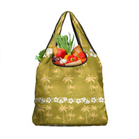 Yellow Hawaii Palm Tree Hibiscus Grocery Bag Fantasy Summer Vibe LT01 1-pack One Size Yellow - Polynesian Pride