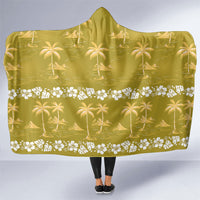 Yellow Hawaii Palm Tree Hibiscus Hooded Blanket Fantasy Summer Vibe LT01 One Size Yellow - Polynesian Pride