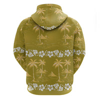 Yellow Hawaii Palm Tree Hibiscus Hoodie Fantasy Summer Vibe LT01 - Polynesian Pride