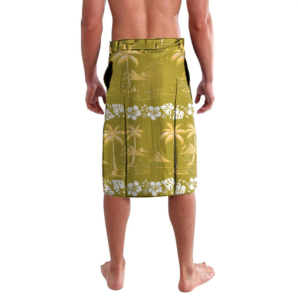 Yellow Hawaii Palm Tree Hibiscus Lavalava Fantasy Summer Vibe LT01 - Polynesian Pride