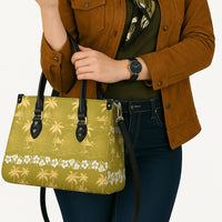 Yellow Hawaii Palm Tree Hibiscus Leather Bag Fantasy Summer Vibe LT01 - Polynesian Pride