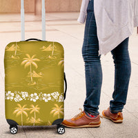 Yellow Hawaii Palm Tree Hibiscus Luggage Cover Fantasy Summer Vibe LT01 Yellow - Polynesian Pride