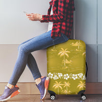 Yellow Hawaii Palm Tree Hibiscus Luggage Cover Fantasy Summer Vibe LT01 - Polynesian Pride