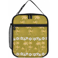 Yellow Hawaii Palm Tree Hibiscus Lunch Bag Fantasy Summer Vibe