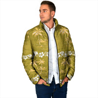 Yellow Hawaii Palm Tree Hibiscus Padded Jacket Fantasy Summer Vibe LT01 - Polynesian Pride