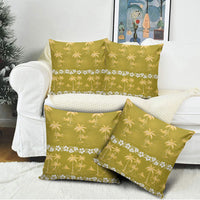 Yellow Hawaii Palm Tree Hibiscus Pillow Cover Fantasy Summer Vibe LT01 - Polynesian Pride
