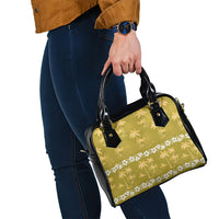 Yellow Hawaii Palm Tree Hibiscus Shoulder Handbag Fantasy Summer Vibe LT01 - Polynesian Pride