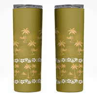 Yellow Hawaii Palm Tree Hibiscus Skinny Tumbler Fantasy Summer Vibe LT01 Yellow - Polynesian Pride