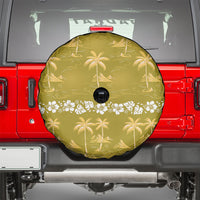 Yellow Hawaii Palm Tree Hibiscus Spare Tire Cover Fantasy Summer Vibe LT01 - Polynesian Pride