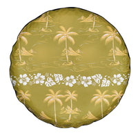 Yellow Hawaii Palm Tree Hibiscus Spare Tire Cover Fantasy Summer Vibe LT01 - Polynesian Pride