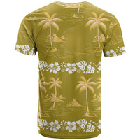 Yellow Hawaii Palm Tree Hibiscus T Shirt Fantasy Summer Vibe LT01 - Polynesian Pride