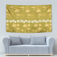 Yellow Hawaii Palm Tree Hibiscus Tapestry Fantasy Summer Vibe LT01 - Polynesian Pride