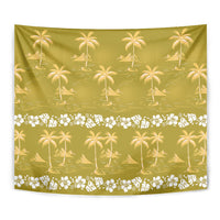 Yellow Hawaii Palm Tree Hibiscus Tapestry Fantasy Summer Vibe LT01 - Polynesian Pride