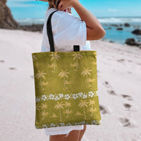 Yellow Hawaii Palm Tree Hibiscus Tote Bag Fantasy Summer Vibe LT01 - Polynesian Pride