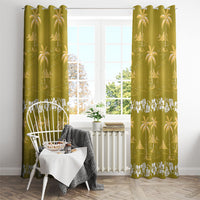 Yellow Hawaii Palm Tree Hibiscus Window Curtain Fantasy Summer Vibe LT01 - Polynesian Pride