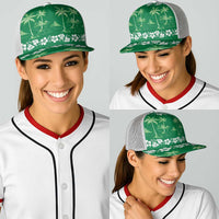 Green Hawaii Palm Tree Hibiscus Baseball Net Cap Fantasy Summer Vibe LT01 - Polynesian Pride