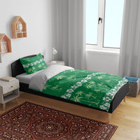 Green Hawaii Palm Tree Hibiscus Bedding Set Fantasy Summer Vibe LT01 - Polynesian Pride