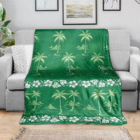Green Hawaii Palm Tree Hibiscus Blanket Fantasy Summer Vibe LT01 - Polynesian Pride