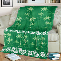 Green Hawaii Palm Tree Hibiscus Blanket Fantasy Summer Vibe LT01 - Polynesian Pride