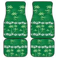 Green Hawaii Palm Tree Hibiscus Car Mats Fantasy Summer Vibe