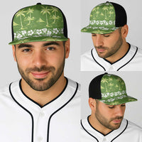 Olive Green Hawaii Palm Tree Hibiscus Baseball Net Cap Fantasy Summer Vibe LT01 - Polynesian Pride