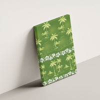 Olive Green Hawaii Palm Tree Hibiscus Canvas Wall Art Fantasy Summer Vibe