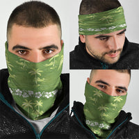 Olive Green Hawaii Palm Tree Hibiscus Neck Gaiter Fantasy Summer Vibe