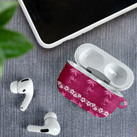 Pink Hawaii Palm Tree Hibiscus AirPods Case Fantasy Summer Vibe