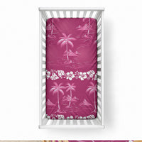 Pink Hawaii Palm Tree Hibiscus Baby Bed Cover Fantasy Summer Vibe LT01 28 × 52 in Pink - Polynesian Pride