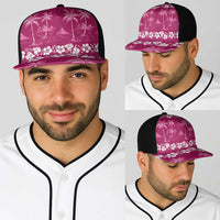 Pink Hawaii Palm Tree Hibiscus Baseball Net Cap Fantasy Summer Vibe LT01 - Polynesian Pride