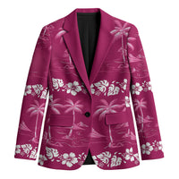 Pink Hawaii Palm Tree Hibiscus Blazer Fantasy Summer Vibe LT01 Unisex Pink - Polynesian Pride