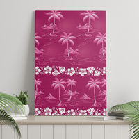 Pink Hawaii Palm Tree Hibiscus Canvas Wall Art Fantasy Summer Vibe LT01 - Polynesian Pride