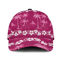 Pink Hawaii Palm Tree Hibiscus Classic Cap Fantasy Summer Vibe LT01 Universal Fit Pink - Polynesian Pride