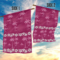 Pink Hawaii Palm Tree Hibiscus Garden Flag Fantasy Summer Vibe