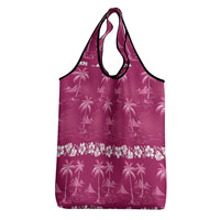 Pink Hawaii Palm Tree Hibiscus Grocery Bag Fantasy Summer Vibe