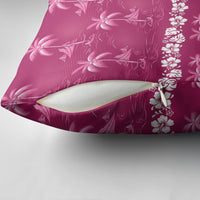 Pink Hawaii Palm Tree Hibiscus Pillow Cover Fantasy Summer Vibe