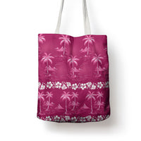 Pink Hawaii Palm Tree Hibiscus Tote Bag Fantasy Summer Vibe
