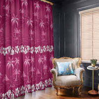 Pink Hawaii Palm Tree Hibiscus Window Curtain Fantasy Summer Vibe LT01 - Polynesian Pride
