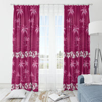 Pink Hawaii Palm Tree Hibiscus Window Curtain Fantasy Summer Vibe LT01 - Polynesian Pride