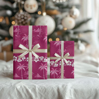Pink Hawaii Palm Tree Hibiscus Wrapping Paper Fantasy Summer Vibe LT01 - Polynesian Pride
