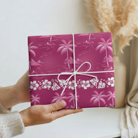 Pink Hawaii Palm Tree Hibiscus Wrapping Paper Fantasy Summer Vibe LT01 - Polynesian Pride